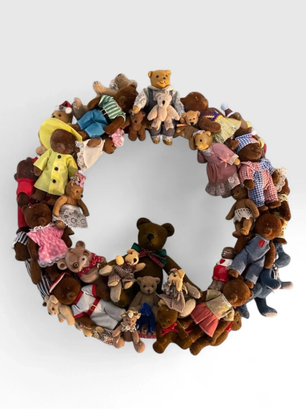 Rare Vintage Teddy Bear Holiday Wreath, Preowned